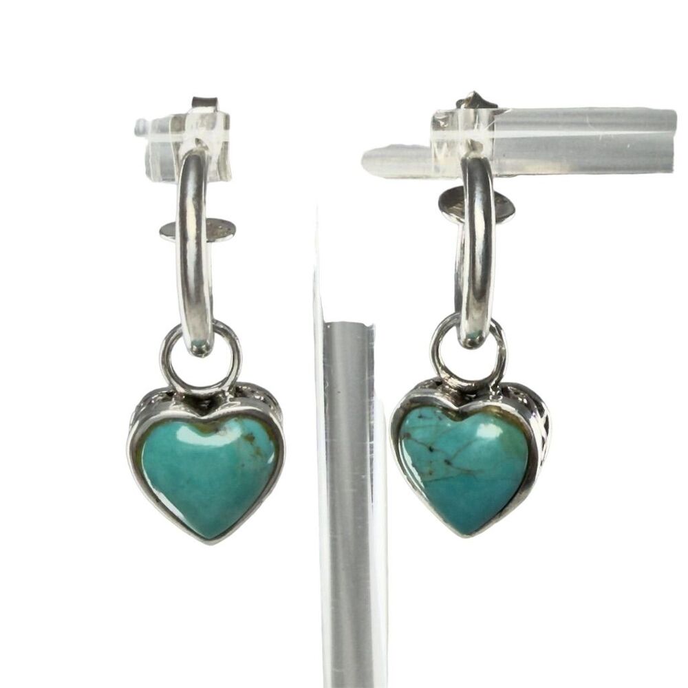 TI SENTO Milano Turquoise Heart Dangle Earrings Sterling Silver 925